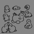 The original doodle of the roundlings. Made July 3rd around midnight.